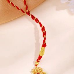 GIVA 925 Sterling Silver Golden Padma Lumba Rakhi-image-91