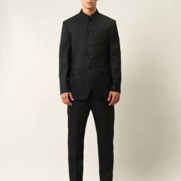 Arrow Black Regular Fit Self Pattern Two Piece Suit-picture-5
