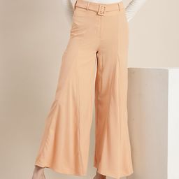 HERE&NOW Women High-Rise Wide Leg Parallel Trousers-image-38