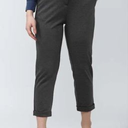 Van Heusen Grey Textured Pattern Trousers-picture-28