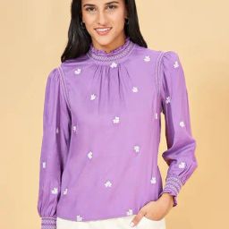 Honey by Pantaloons Purple Embroidered Top-picture-26