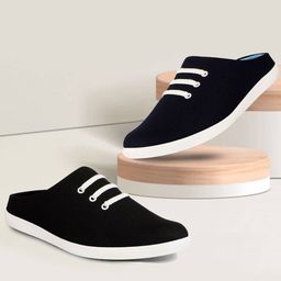 FAUSTO Men Black Slip-On Sneakers-picture-48