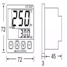 Multispan Double Display Fix input PID Controller TC-44 48 X 48 mm image 2