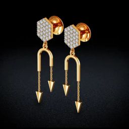 Joyalukkas Gold 22K Floppy Arrowhead Shaped Dangler Earrings for Women-image-53