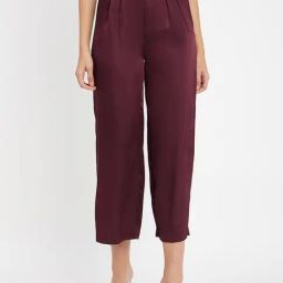 MADAME Wine Regular Fit Mid rise Trousers-image-31