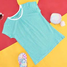 Pantaloons Junior Kids Blue Cotton Striped T-Shirt-picture-16