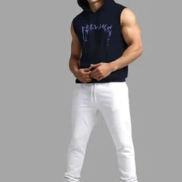 Looks United Printed Gym Hoodie Vest VST-BLK-1015-M-picture-42