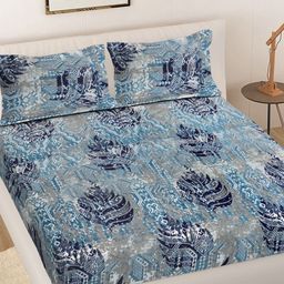 Myntra Elegant Homes Multicoloured 300 TC King Bedsheet with 2 Pillow Covers-picture-13