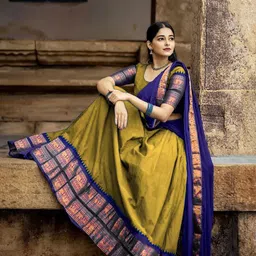R K INFINITIVE Woven Design Zari Semi-Stitched Lehenga Choli With Dupatta-18
