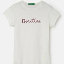 United Colors of Benetton Kids Girl's Regular Fit Round Neck Printed Tshirts-image-24