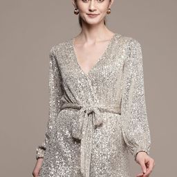 Label Ritu Kumar Gunmetal-Toned with Embellished Playsuit-image-12