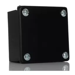 RS PRO Steel Black Adaptable Box 10 Knockouts 75x75x50 mm 20 mm Knockout Size, 7639201-2