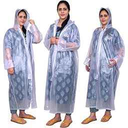 Allextreme XXL Size Transparent Crystal Raincoat With Adjustable Hood for Women, ‎ALL-CRYS-03-36