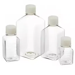 Tarson 250 ml PET Sterile Square Graduated Media Bottle with HDPE Closure 581611 (Pack of 48 Pcs)-16