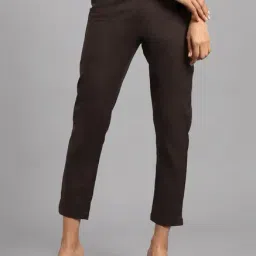 W Brown Regular Fit Straight Pants-image-58