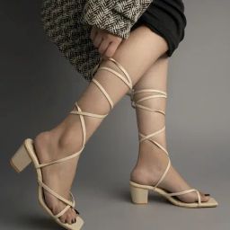 Shoetopia Women's Beige Gladiator Sandals-image-98