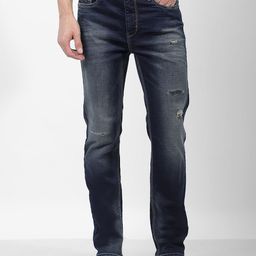 Numero Uno Men Slim Fit Mildly Distressed Light Fade Stretchable Jeans-image-95