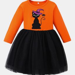 YK Girls Graphic Embroidered Fit & Flare Dress-image-46