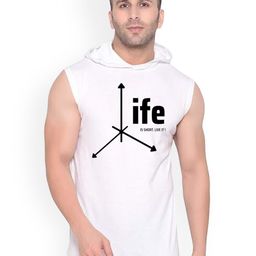 FABSTIEVE Printed Hooded Neck Sleeveless Cotton Gym Vest-34