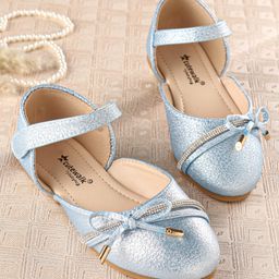 Cute Walk by Babyhug Slip On Stone Studded Strapped Bellies - Blue-image-91