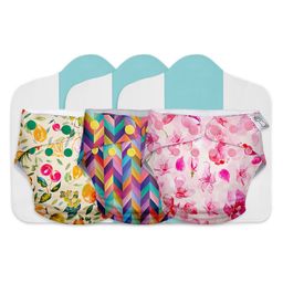 SuperBottoms Cloth Diapers Combo Pack of 3 Freesize With 3 organic cottoninsert pads (Colour May Vary)-23
