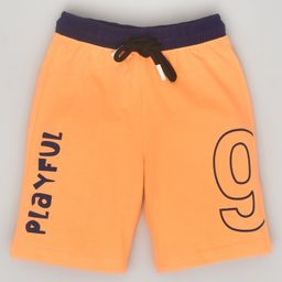 YOUMAA Cotton Knit Numerical Printed Shorts - Orange-picture-20