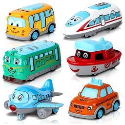 VELLIQUEQMetal Cars Team Toys for Kids Die-Cast Pull Back Action car Set Pack of 6 Modes of Transport Metal Friction Powered Car Toy Set - Multicolour-picture-26