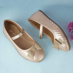 boyz n galz Shimmer Bow Applique Detailed Ballerinas - Gold-image-93