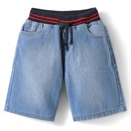 Pine Kids Woven Knee Length Washed Shorts - Light Blue-picture-47