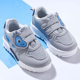 Cute Walk by Babyhug Sneaker with Velcro Closure & Animal Print - Grey-image-102