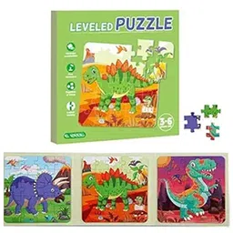 Happy Hues 3 in 1-Magnetic Dinosaur Jigsaw Puzzles for Kids- 75 Pieces for Toddlers-Travel Games, Preschool Educational Toys - Multicolor-picture-11