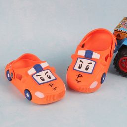 SHOES FOR JUNIORS Car Designed With Sling Back Clogs - Orange-image-82