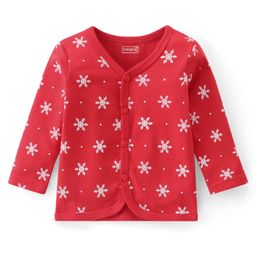 Babyhug 100% Interlock Cotton Knit Full Sleeves Front Open Vests with Polka Dots & Christmas Theme Print Pack of 3 - Navy Blue Red & Green image 2