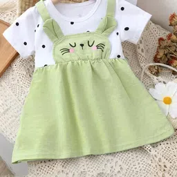 Bold N Elegant Polka Dot Cartoon Pinafore Dress-51