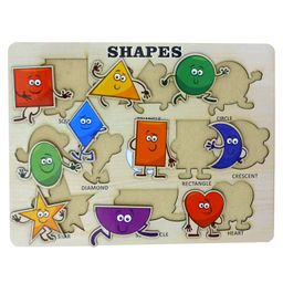 Enjunior Box Wooden Alphabets Shapes and Numbers Puzzle with Knobs Multicolour - 46 Pieces image 3