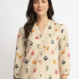 Pink Fort Floral Print Cotton Top-picture-28
