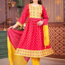 Aarika Girls Floral Printed Sequinned Kurta-image-80