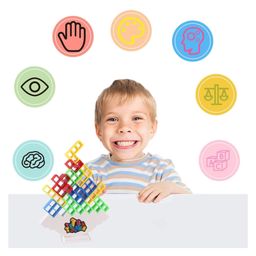 YAMAMA Team Tower Game for Kids And Adults, Puzzle Block Stacking Game, Stack Attack Game Adult, Tetra Tower Balance Block Game, Funny Block Stacking Balance Game, Giant Tower Party Game 24pcs - Multicolor image 5