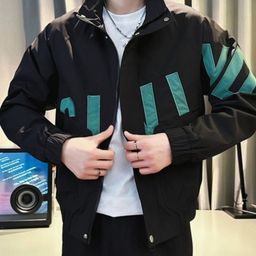 HERE&NOW Men Spread Collar Typography Printed Casual Bomber Jacket-image-80