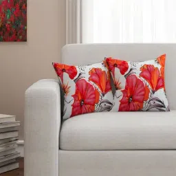 SEJ by Nisha Gupta Red & White Cushion Covers - Set of 2-image-45