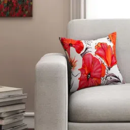 SEJ by Nisha Gupta Red & White Cushion Covers - Set of 1-image-78