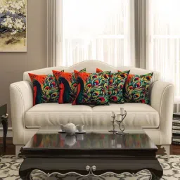 SEJ by Nisha Gupta Multicolor Cushion Covers - Set of 5-image-32