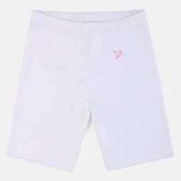 TWIN BIRDS Kids White Cotton Skinny Fit Shorts-image-24