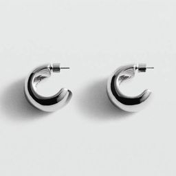 MANGO Circular Half Hoop Earrings-image-13