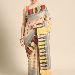 Silk Land Floral Phulkari Pure Cotton Jamdani Saree-image-28