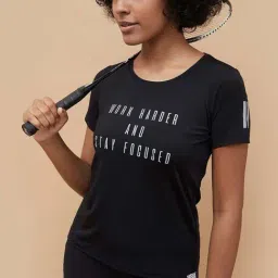 KAPPA Black Printed Sports T-Shirt-image-54