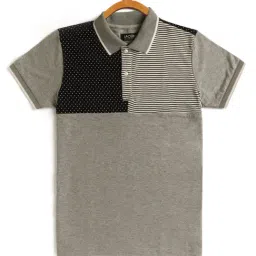 LADORE Kids Grey Color Block Polo T-Shirt-image-31