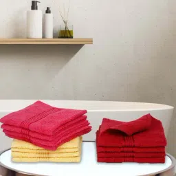 LORENA 100% Cotton Super-Soft Terry Towels -12pc Face Towel (d`ross) solid-multi-5