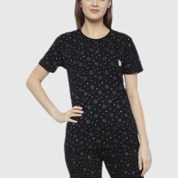 Vimal Jonney Black Graphic Print Pajama Set-image-85