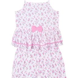 Budding Bees Kids Off White Floral Print Top with Shorts-image-93